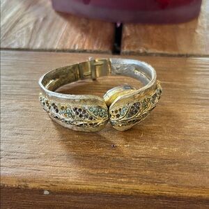 Gold watch and Silver Women's Bracelet